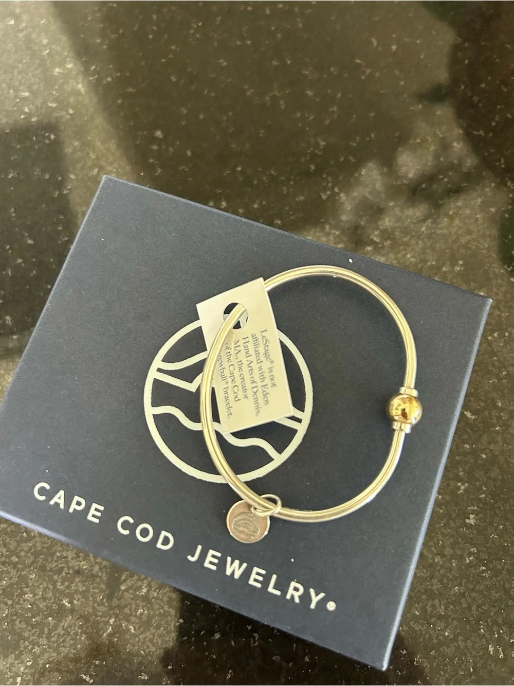 Two-Tone Kids Bangle Bracelet with Gold Accent